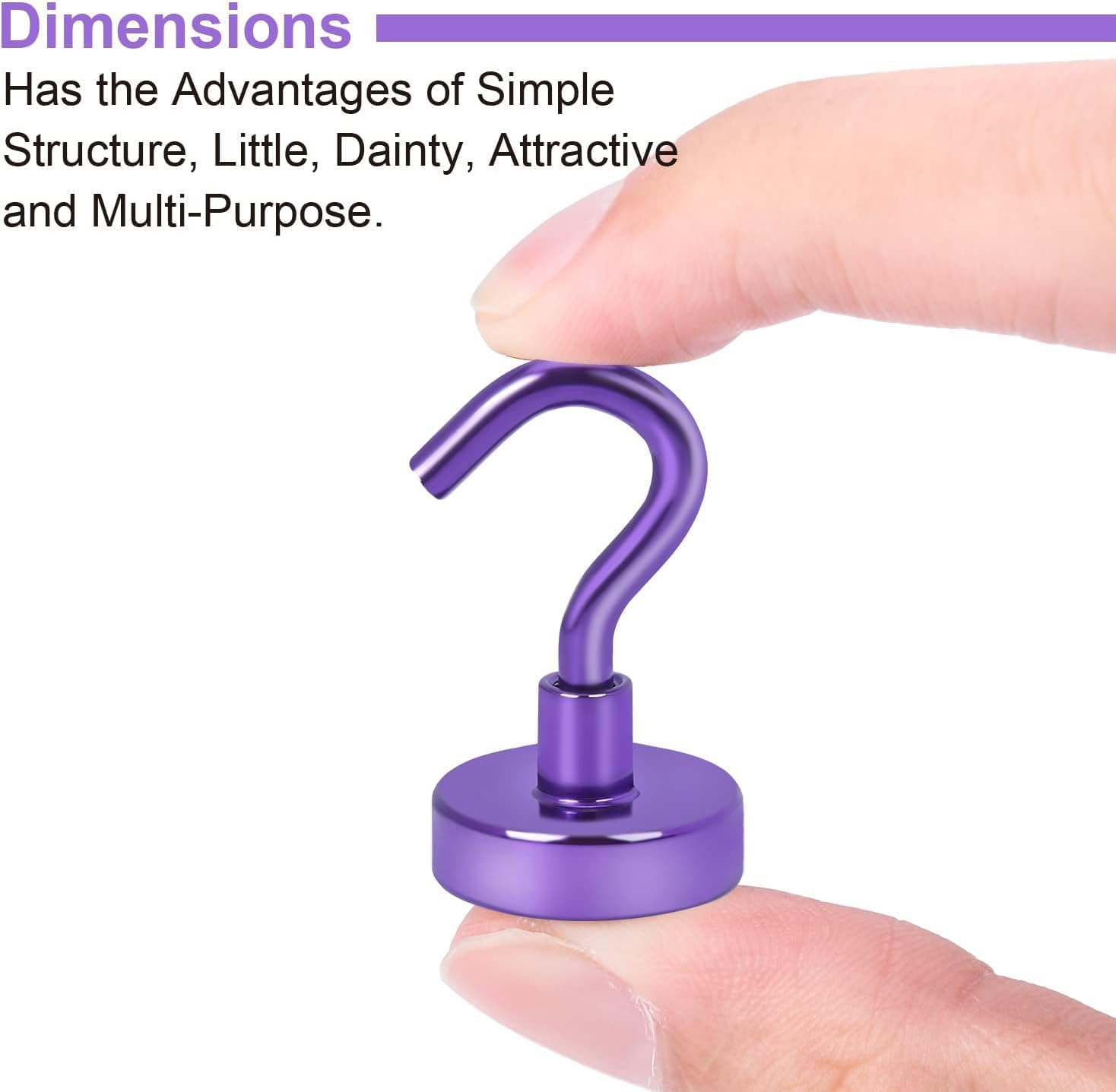 AllWays Plaza Magnetic Hooks, 30Lbs Strong Heavy Duty Cruise Magnet S-Hook for Classroom, Fridge, Hanging, Cabins, Grill, Kitchen, Garage, Workplace and Office Etc, (20 Pack-Purple)