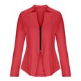 thumbnail image 5 of Womens Blazers Casual, Women's Zipper Blazer Long Sleeve Open Front Cardigan Jackets Business Solid Color Elegant Cropped Coats S, 5 of 6