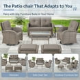 thumbnail image 6 of Gymojoy Outdoor 2-Person Wicker Rocking Bench,Patio Glider Porch Loveseat 2 Seater Couch Sofa with Cushions for Backyard,Porch,Balcony, 6 of 7