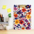 thumbnail image 2 of FORMRS Acrylic Clipboard with Low Profile Clip Standard A4 Letter Size, 12.5" x 9", Colorful Flowers Pattern, 2 of 8