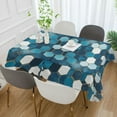 thumbnail image 2 of Yayeee Tablecloths 60" x 90" Rectangle Wrinkle Resistant Party Table Cover, Dark Blue Hexagon Patterns, 2 of 8