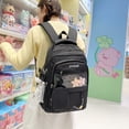 thumbnail image 3 of Foral School Backpack, Multi-layer Backpack with Star Pendant&Mini Pendant Bag, Lightweight Loptop Backpack for Middle School College, Black, 3 of 6