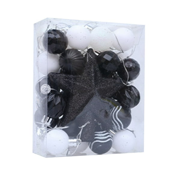 36 Piece Set Shatterproof Christmas Baubles for Decorating Christmas Trees Hanging Ball Set Party Decorations, Black Color