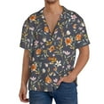 thumbnail image 3 of JUNZAN Mens Casual Button Down Shirts Short Sleeve Wildflowers Print Shirt-Medium, 3 of 7