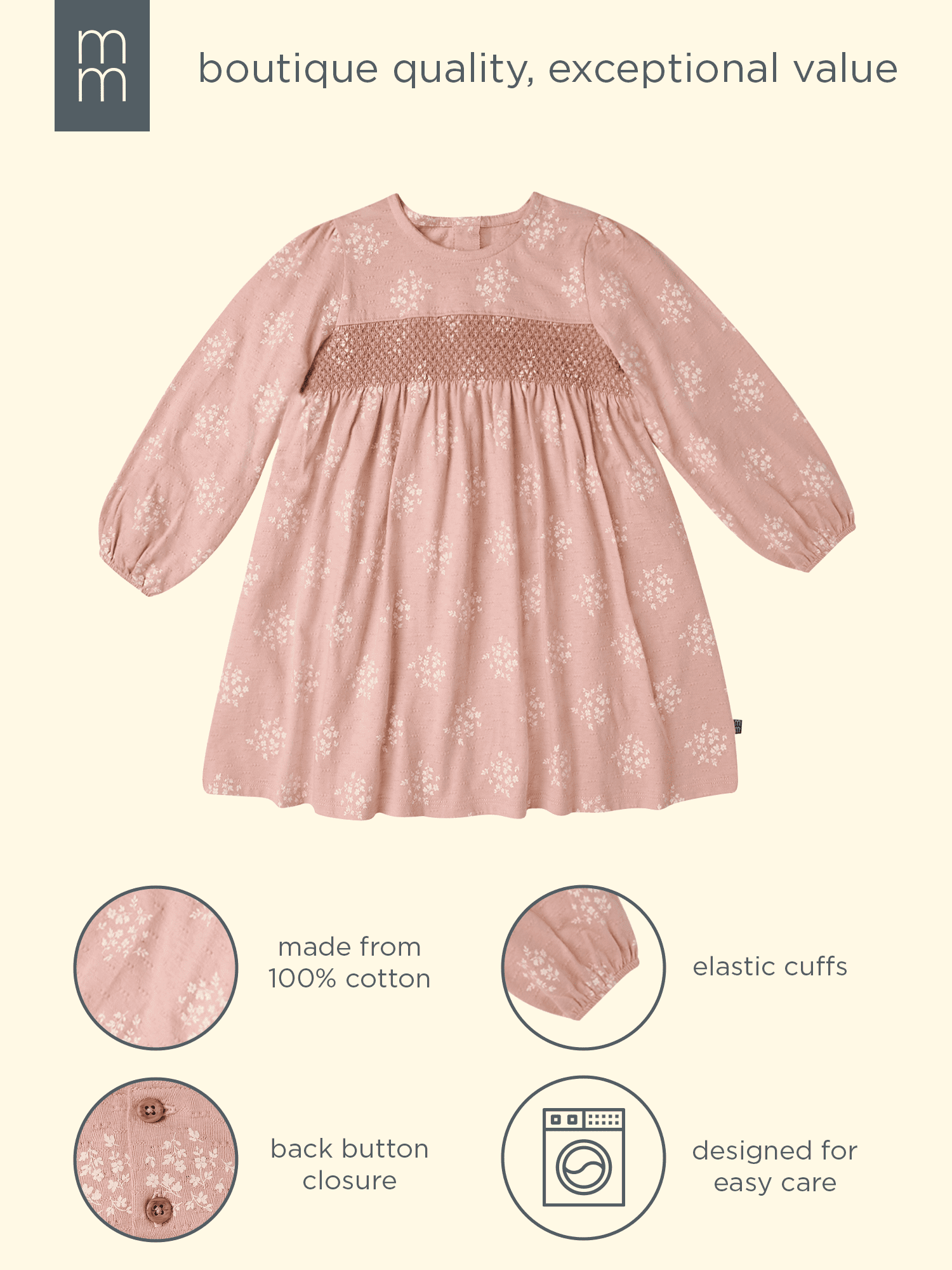 Modern Moments by Gerber Toddler Girl Smocked Party Dress, Sizes 12 Months - 5T