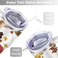 thumbnail image 5 of 40oz Cute Colorful Botanical Mushroom Stainless Steel Flip Straw Tumbler Spill Proof Travel Cup Double Wall Vacuum Insulated Coffee Mug with Top Handle, 5 of 6