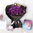 thumbnail image 5 of Rosas Con Purpurina De Bricolaje: Ramo Artificial De Flores Artificiales De Color Azul, Rojo, Rosa Y Morado Brillante, ¿Perfecto Para El Regalo Del Día De La Madre? ¿Aniversario? Bodas - 25 Rosas (Púr, 5 of 5
