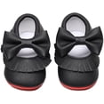 thumbnail image 5 of Double Bow Fringe Baby Moccasins - Soft Sole Baby Shoes Girls Toddler Crib Flats, 5 of 7
