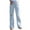 Blue, variant on Fjofpr Clothing Ripped Jeans for Women Stretchy Jeans for Women Trendy Slimming High Waisted Jeans for Women Womens Hole Button Zipper Pocket Casual Flares Wide Leg Slim Pants