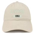 thumbnail image 1 of Trendy Apparel Shop Vintage 1951 Embroidered 67th Birthday Relaxed Fitting Cotton Cap - Black, 1 of 2