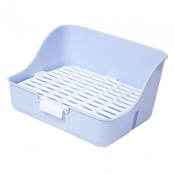 Caja de arena para conejos Yuyangstore con diseño de hebilla Inodoro con bandeja de arena Azul