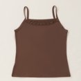 thumbnail image 5 of Wensltd Women Solid Color V Neck Tank Top With Built In Bra Summer Short Sleeve Pajama Tops Breathable Lightweight Casual Daily Layering Top Brown, 5 of 9