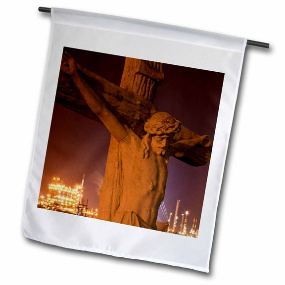 3dRose, Louisiana, Baton Rouge, Statue of Jesus Christ - US19 PSO0003 - Paul Souders, 12 x 18 inch Garden Flag