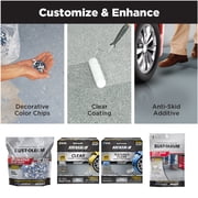 Black, Rust-Oleum RockSolid High Gloss Polycuramine Garage Floor Coating Kit-60003, 76 oz