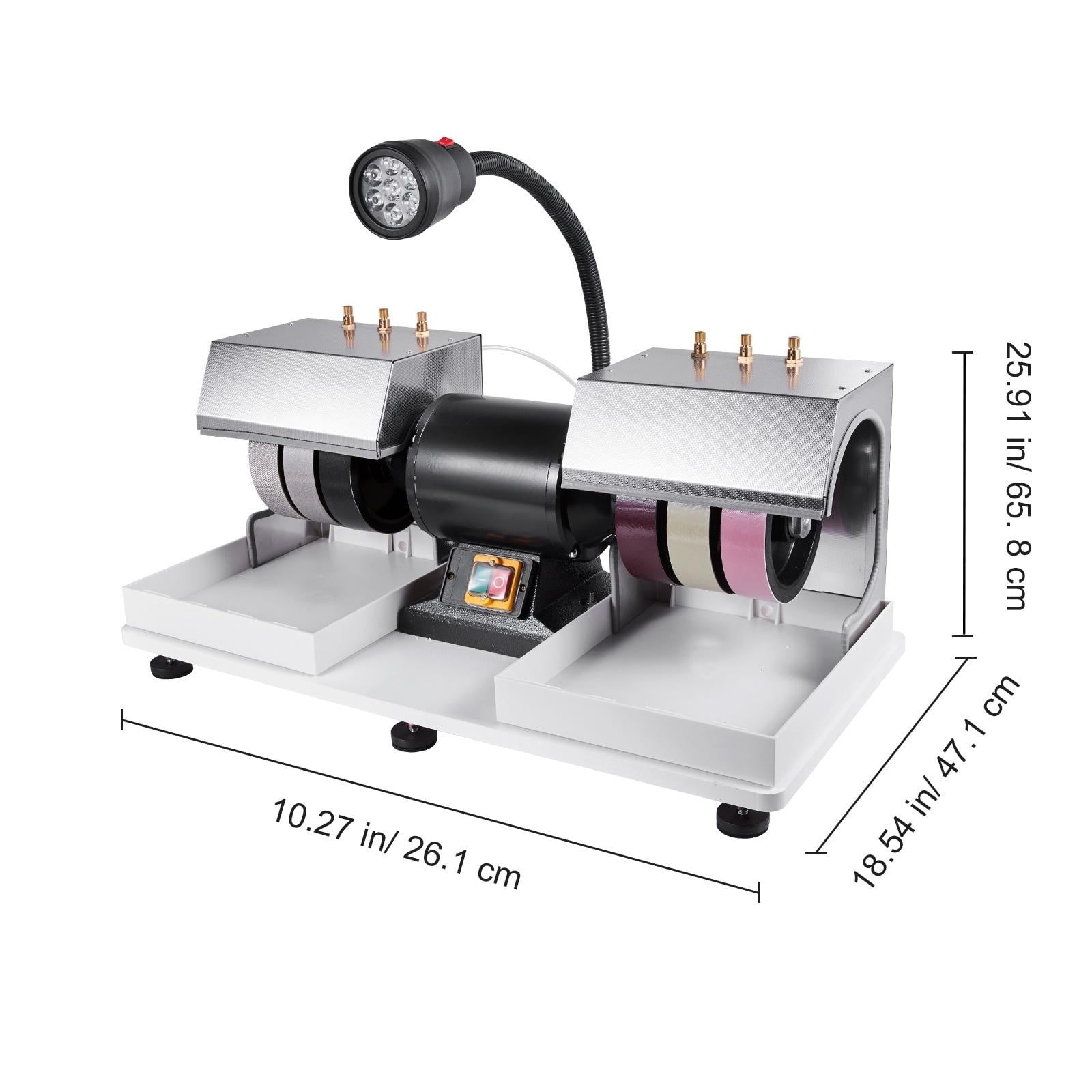 VEVOR Cabbing Machine, 6" 2HP 1800 RPM Efficient, Gem Faceting Machine With Lamp & Water Pump, Lapidary Rock Grinder Polisher, Rock Grinding Machine for Gem Jade Stone, Create Cabochons