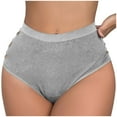 thumbnail image 2 of YWDJ Thongs for Women Breathable Lightweight No Show Sexy Seamless Underwear With Triangular Hollow Breathable Underwear Gray S, 2 of 6
