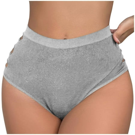 Women s High Waist Briefs Sexy Seamless Underwear Half Coverage Breathable Panties Side Hollow Panty