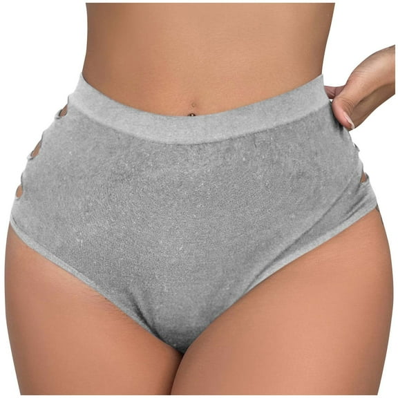 Elainilye Fashion Women's Underwear Sexy Seamless Underwear with Triangular Hollow Breathable Underwear Panties,Gray