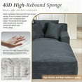 thumbnail image 6 of Aukfa 79" Extra Long Chaise Lounge Oversized Indoor Chair Boneless Couch for Living Room, 3Pillows, Gray, 6 of 9