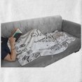 thumbnail image 6 of Christmas Soft Flannel Fleece Throw Blanket, Tree Ornaments with Santa Sleigh Rudolph Reindeer Toys Jingle Bells Image, Cozy Plush for Indoor and Outdoor Use, 50" x 60", Black and White, by Ambesonne, 6 of 6