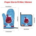 thumbnail image 4 of YFYANG Oven Mitts and Pot Holders Sets 4 Pieces, Non-Slip Heat Resistant Cartoon Watercolor Red Drinks Kitchen Glove Pot Mat for Cooking and Baking, 4 of 8