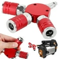 thumbnail image 3 of 3 Way Air Manifold Carbon Steel Air Hose Splitter Durable 1/4inch Quick Connect Air Compressor Hose Fitting Air Hose Connector 300PSI Max, 3 of 9