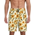 thumbnail image 3 of Lsque Classical Cute Sunflower Mens Sleep Pajama Shorts,Short Pajama Pants, Cotton Ultra-Soft Knit-Large, 3 of 9