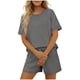 thumbnail image 5 of TaTaai Women's Short Sleeve Top and Shorts Set Round Neck Design Elastic Waist Shorts with Pockets Solid Color Casual Two Piece for Summer Daily Activities Gift, 5 of 5