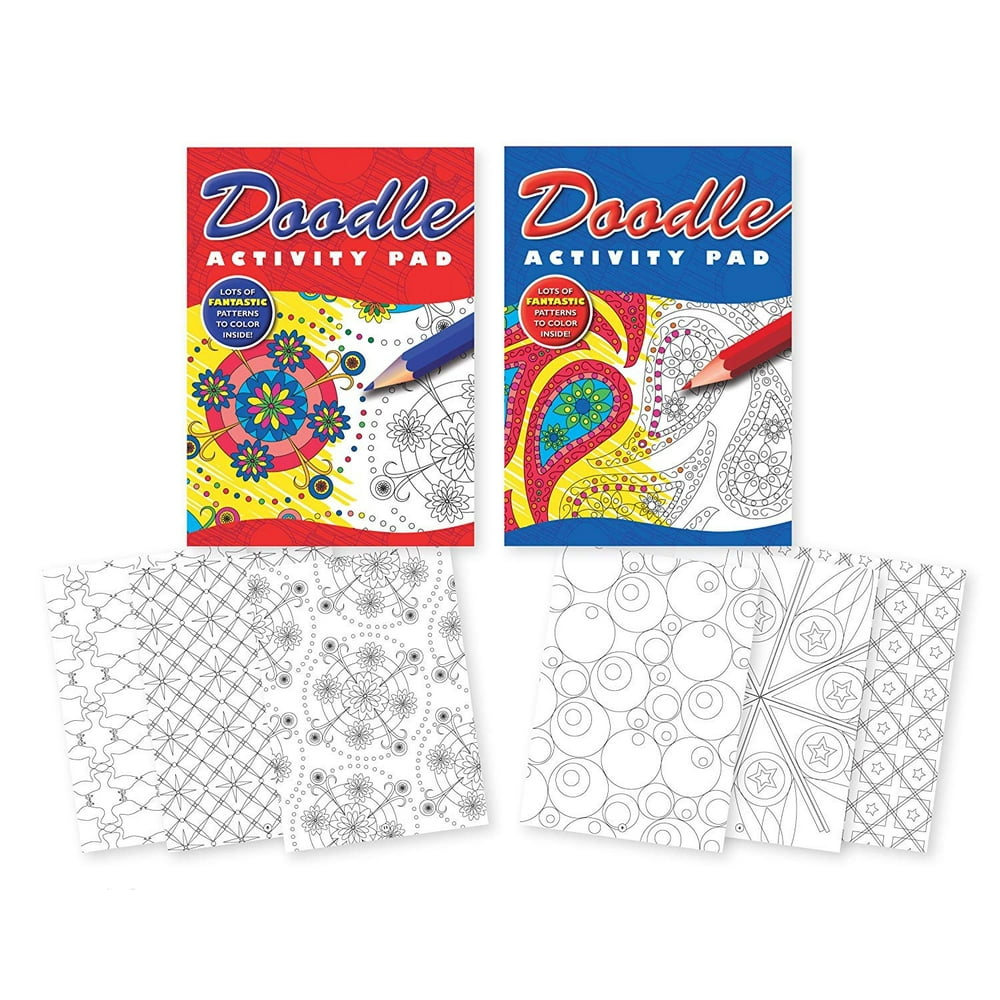 Pack of 2 Doodle Activity Pad Coloring Books for Children or Teens. 2