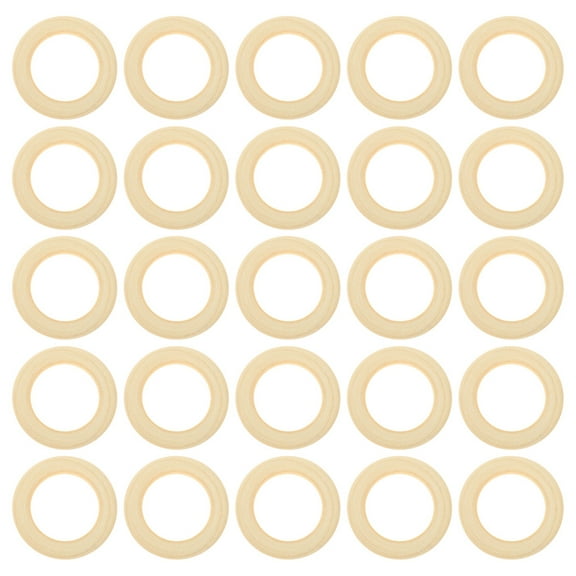 25 Pcs Handmade Wooden Ring Trim Mini Wreath DIY Rings Macrame Natural for Crafts