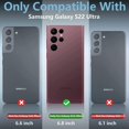thumbnail image 6 of Compatible with Samsung Galaxy S22 Ultra Case for Women Cute Luxury Gold Heart Pattern Design Full Camera Protection & Soft TPU Shockproof Protective Plating Edge Phone Case,Light Blue, 6 of 12