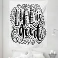 thumbnail image 1 of Saying Tapestry, Hand Lettered Positive Life Message Advice with Doodle Art Swirly Elements, Fabric Wall Hanging Decor for Bedroom Living Room Dorm, 5 Sizes, Black White, by Ambesonne, 1 of 1