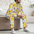 thumbnail image 7 of Hirioo Strawberry Lemon for Men's Pajama Sets 2 Piece Pjs Men's Long-Sleeved Pajama Set Button Down Sleepwear,S-XXL-XX-Large, 7 of 7