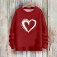 thumbnail image 3 of Iyufng Valentine's Day Sweaters Women Plus Size Love Heart Printed Long Sleeve Crew Neck Fall Winter Pullover Red,4XL, 3 of 6