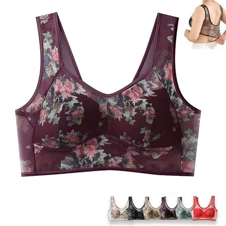 Texiao High Support Bras for Women Adjustable Strap Full Coverage up Bras Comfortable No Underwire Wireless Bras  Nylon Spandex Plus Size Underwear For Women  Purple Womens Underwear Cotton