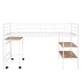 thumbnail image 5 of Twin Size Metal Loft Bed with Desk and Shelves,White, 5 of 9