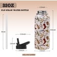 thumbnail image 4 of Insulated Water Bottle 32 oz, Western Water Bottle with Straw and Lid, Reusable Leakproof Water Bottle Stainless Steel, Western Gifts for Women, 4 of 6