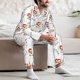 thumbnail image 6 of KLL Corgi With Santa Claus Hat Sleepwear Mens Flannel Pajamas,Long Cotton Pj Set, 6 of 7