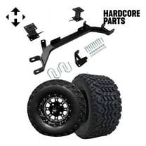 Hardcore Parts 4" Drop Axle Lift Kit for EZGO Marathon (1975-1993) Electric Golf Cart with 10" Black 'Panther' Wheels and 20"x10"-10" DOT rated All-Terrain tires