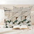 thumbnail image 6 of Spring Floral Outdoor Waterproof Throw Pillow Covers 24x24 Set of 2, White Magnolia Flowers Barn Door Farmhouse Beige Pillowcases Cushion Pillowcase for Couch Sofa Patio Outside Pillow Protector, 6 of 9