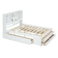 thumbnail image 5 of Euroco Queen Size Platform Bed with Storage Headboard and 8 Drawers, White, 5 of 23