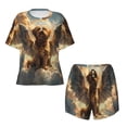 thumbnail image 2 of Yiaed Cloud Rainbow Winged Dog Print Short Sleeve Pajama Sets for Women Casual Crew Neck 2 Piece Lounge Sets Women's Short-Sleeved Pajama-Small, 2 of 5