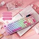 thumbnail image 3 of Teclado HP K500F inalámbrico RGB de 99 teclas, compacto, tri-modo, rosa, 3 of 9