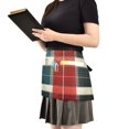thumbnail image 2 of Yayeee Waist Apron with Pockets for Cooking Waterproof Half Server Aprons, Vibrant Red Tartan Pattern, 2 of 7