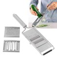 thumbnail image 4 of Vegetable Cutter, Stainless Steel Easy Cleaning Easy Disassembly 3 Interchangeable Blades Dishwasher Safe Vegetable Chopper  For Home For Kitchen, 4 of 8