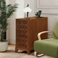 thumbnail image 6 of MDQMD Tall End Table with 3 Drawers and Charging Station,Brown Side Table with 5 Open Shelves for Living Room,Bedroom, 6 of 8