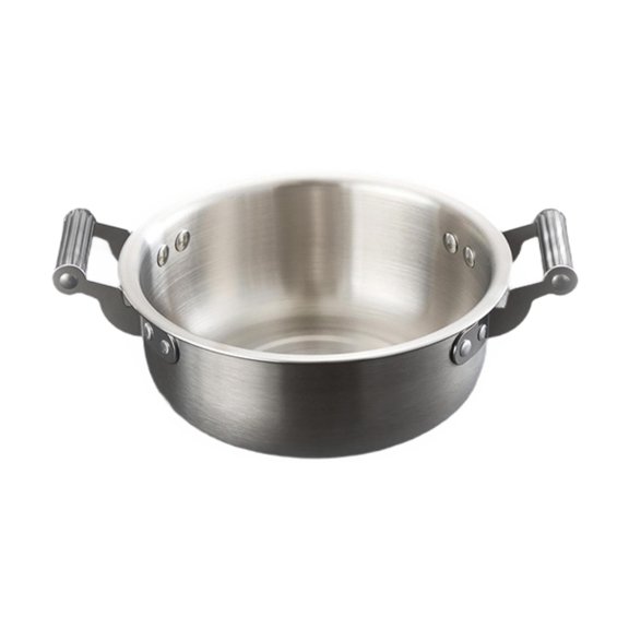 deevoka Korean Ramen Pot Double Ear Multipurpose Kitchen Cookware Instant Noodle Pot 18cm