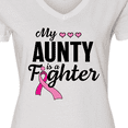 thumbnail image 4 of Inktastic Breast Cancer Awareness My Aunty is a Fighter Women's V-Neck T-Shirt, 4 of 5