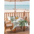 thumbnail image 2 of Outdoor Tablecloth with Umbrella Hole for Patio/Picnic/Party/Camping, Green Palm Trees Seaside Waterproof Table Cloth Rectangle Table Cover Washable, Tropical Summer Botanical Coastal (60"x 120"), 2 of 9