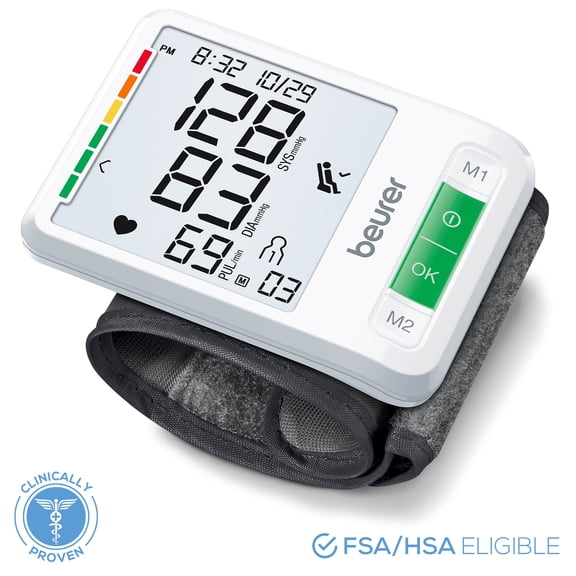 Beurer Series 800W Smart Bluetooth Blood Pressure Wrist Monitor, BC87W